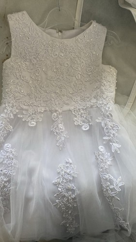 Girls white dress - white, for